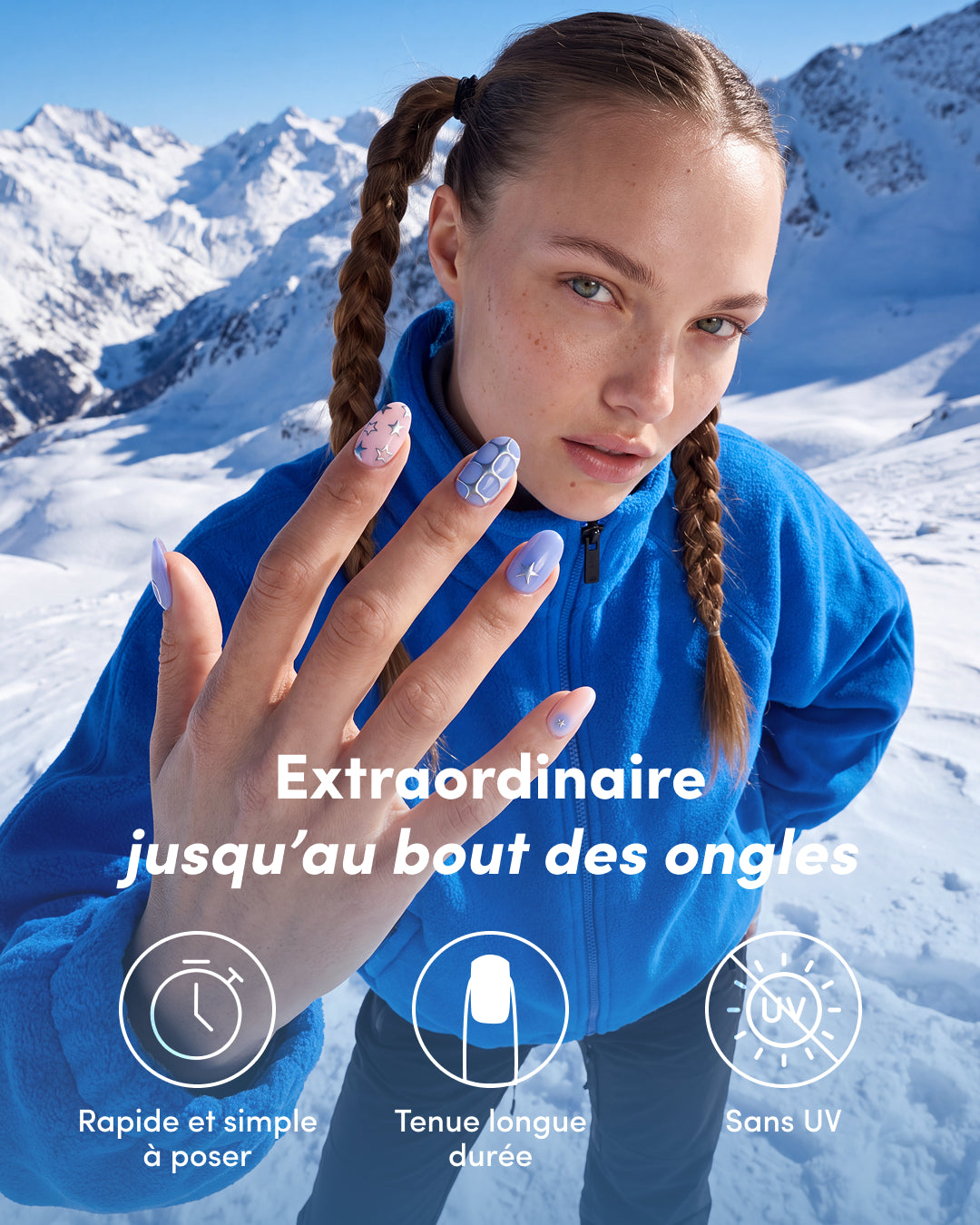 Patchs Nail Art x La Folie Douce™ Merci Handy – ongles décorés des patchs, à la montagne