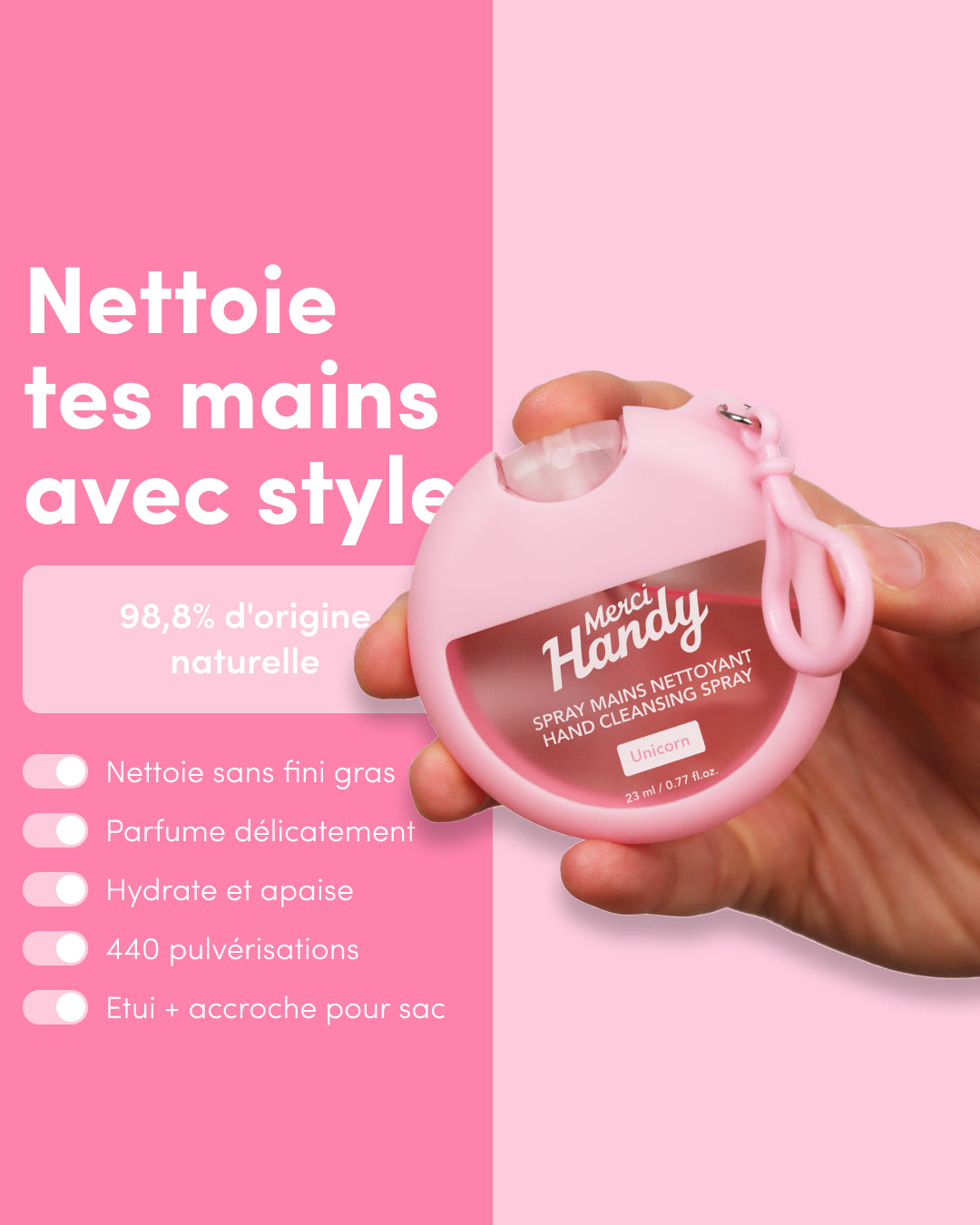 5 x Hand Cleansing Sprays + 5 x Charms